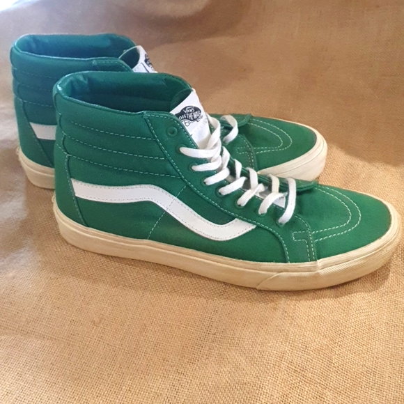 VANS SIZE 10 Green and White High Tops - Picture 2 of 6